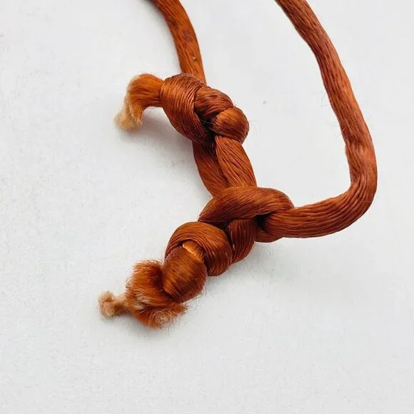 Artisan Heart Pendant Necklace Signed SC Natural Stone Cord Boho Southwest Style - Picture 3 of 8